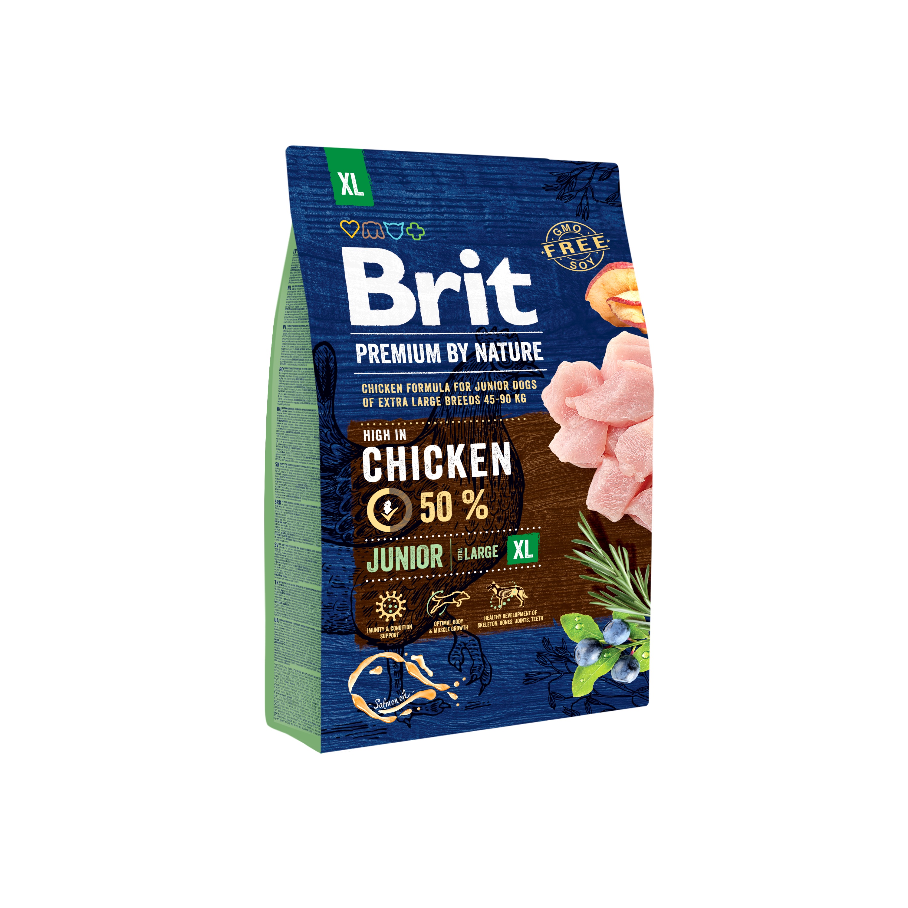 Brit Premium by Nature Junior Extra Large Breed, kurczak, 3 kg Pełnoporcjowa karma sucha dla szczeniąt i juniorów ras olbrzymich