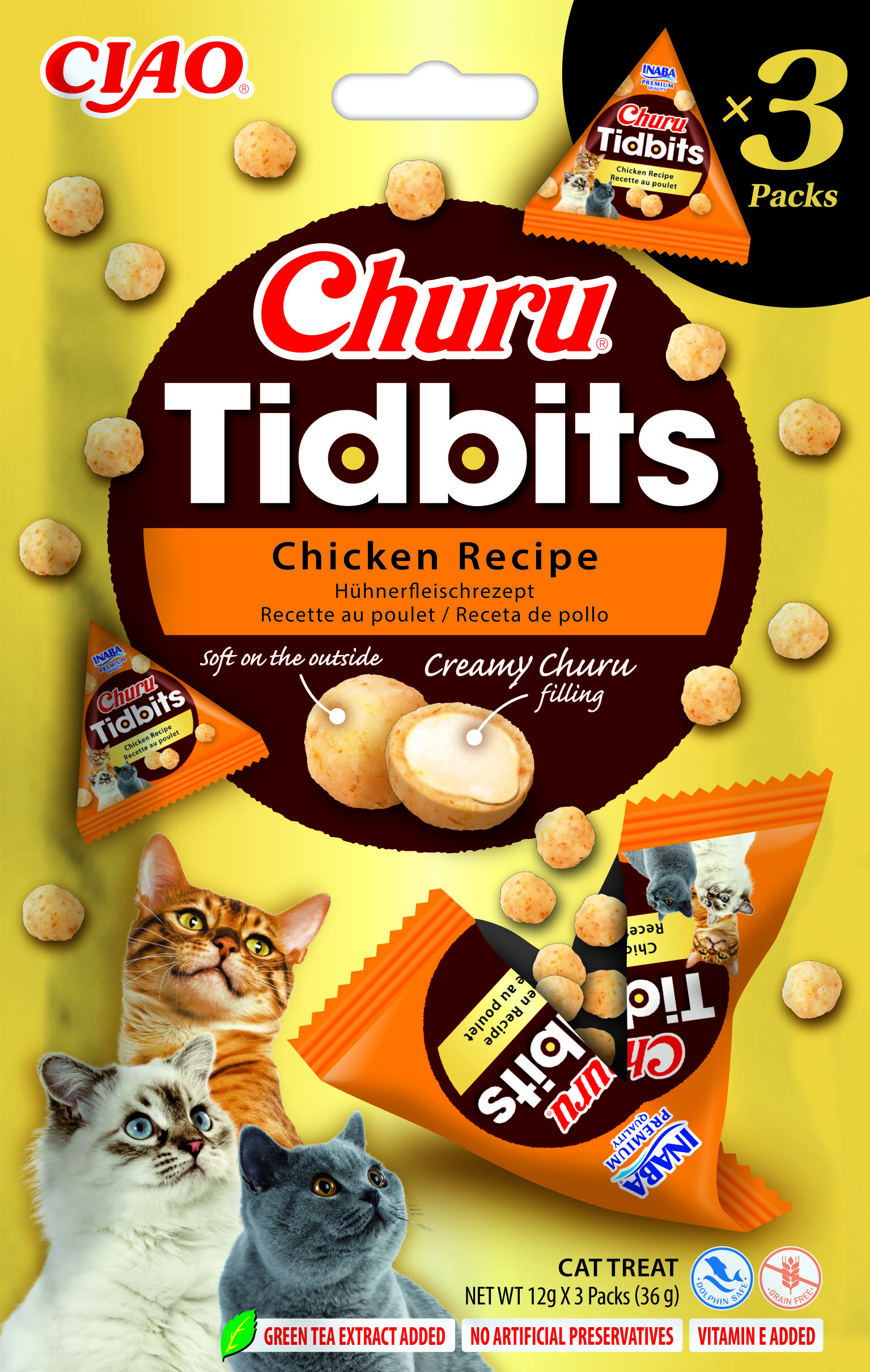 Churu Tidbits 3P & 8P Chicken Recipe 36g (3x12g)
