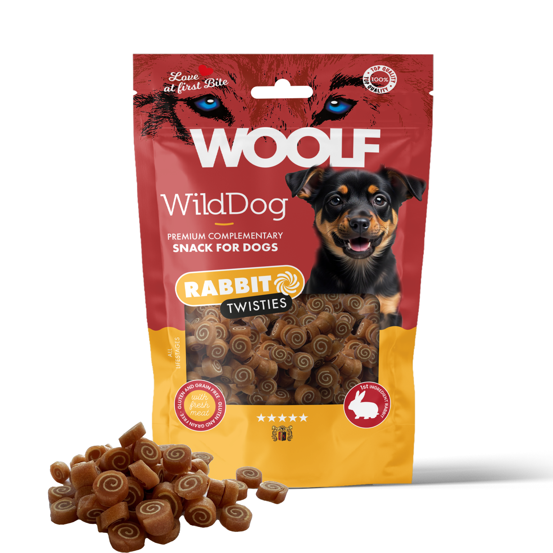 Woolf WildDog Rabbit&Cod Twisties 100g