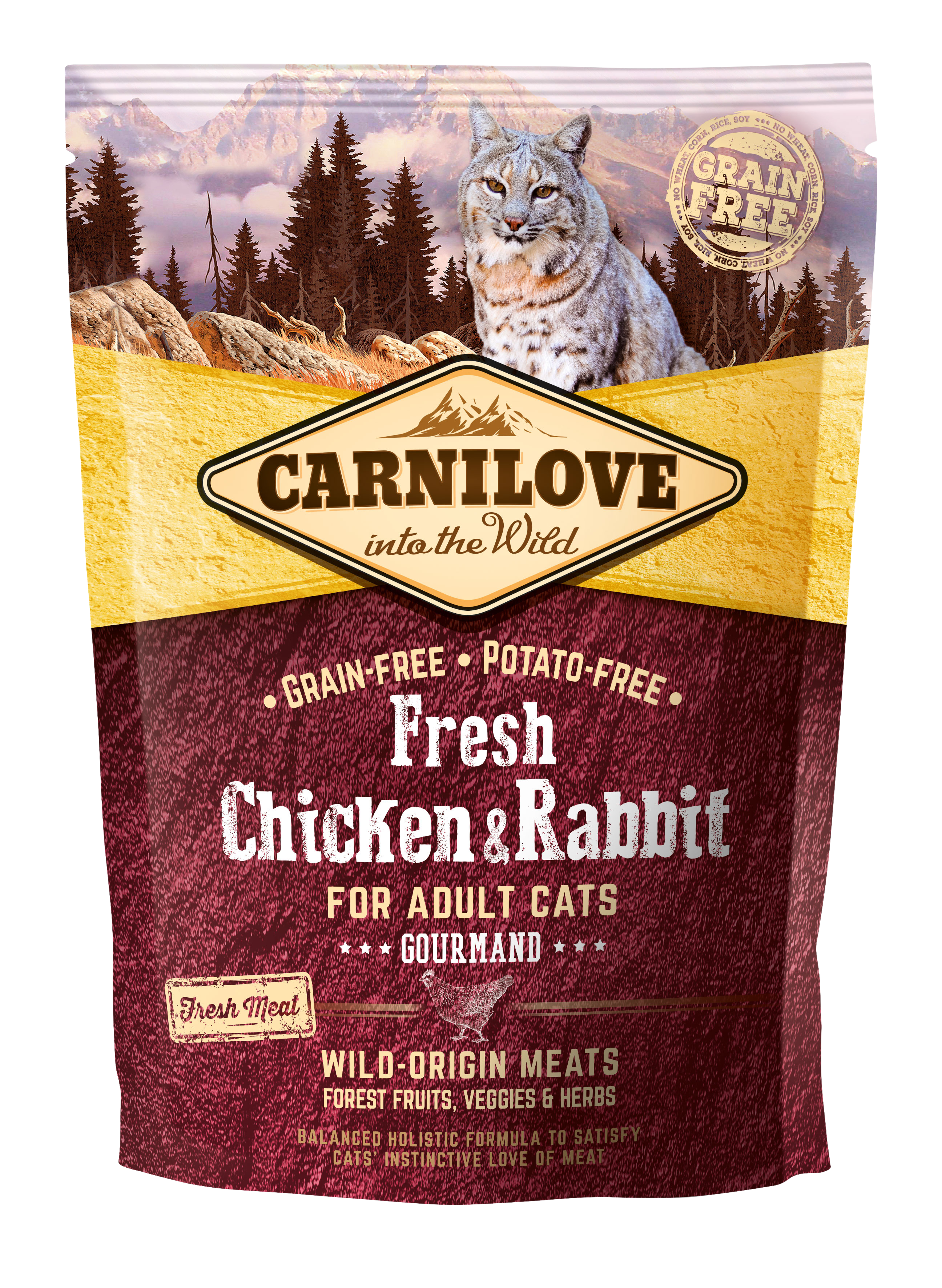 Carnilove Cat Fresh Gourmand, kurczak i królik, 400g Pełnoporcjowa karma sucha dla kotów wybrednych