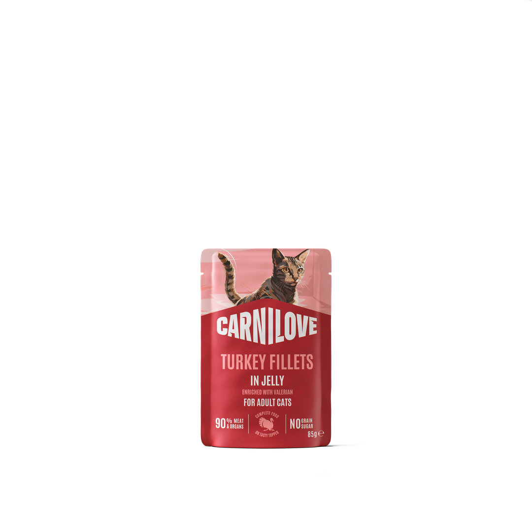 CARNILOVE Cat POUCH JELLY rich in Turkey enriched with Valerian 85g