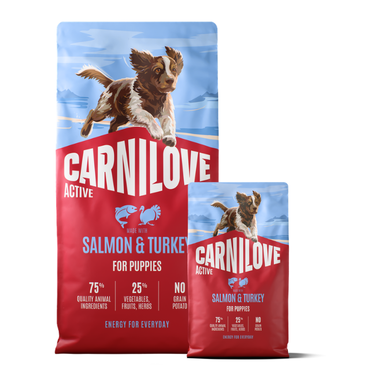 Promocja: 12kg + 4kg CARNILOVE ACTIVE Dog Salmon & Turkey Puppies w atrakcyjnej cenie