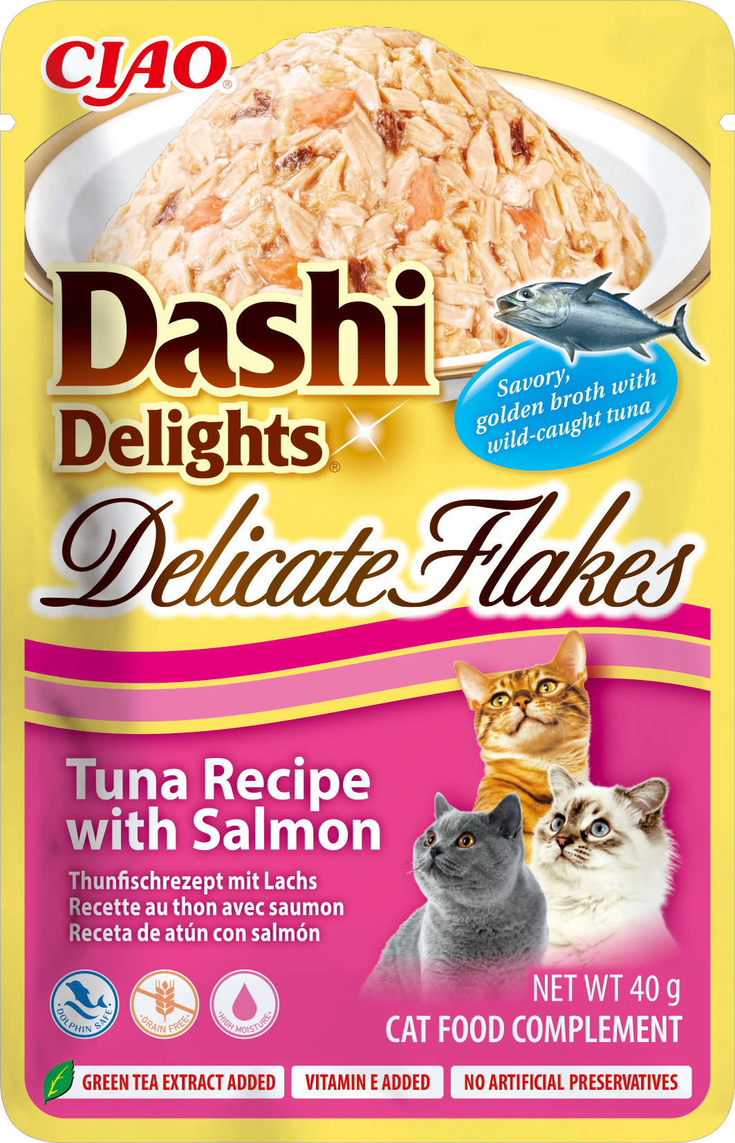 Inaba Cat DASHI DELIGHTS Flakes Tuna with Salmon 40g