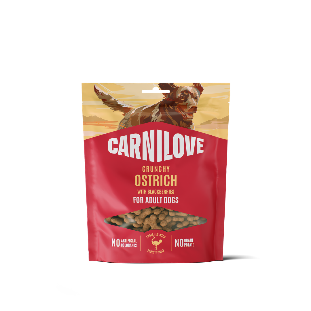 CARNILOVE Dog CRUNCHY Snack Ostrich with Blackberries 200g