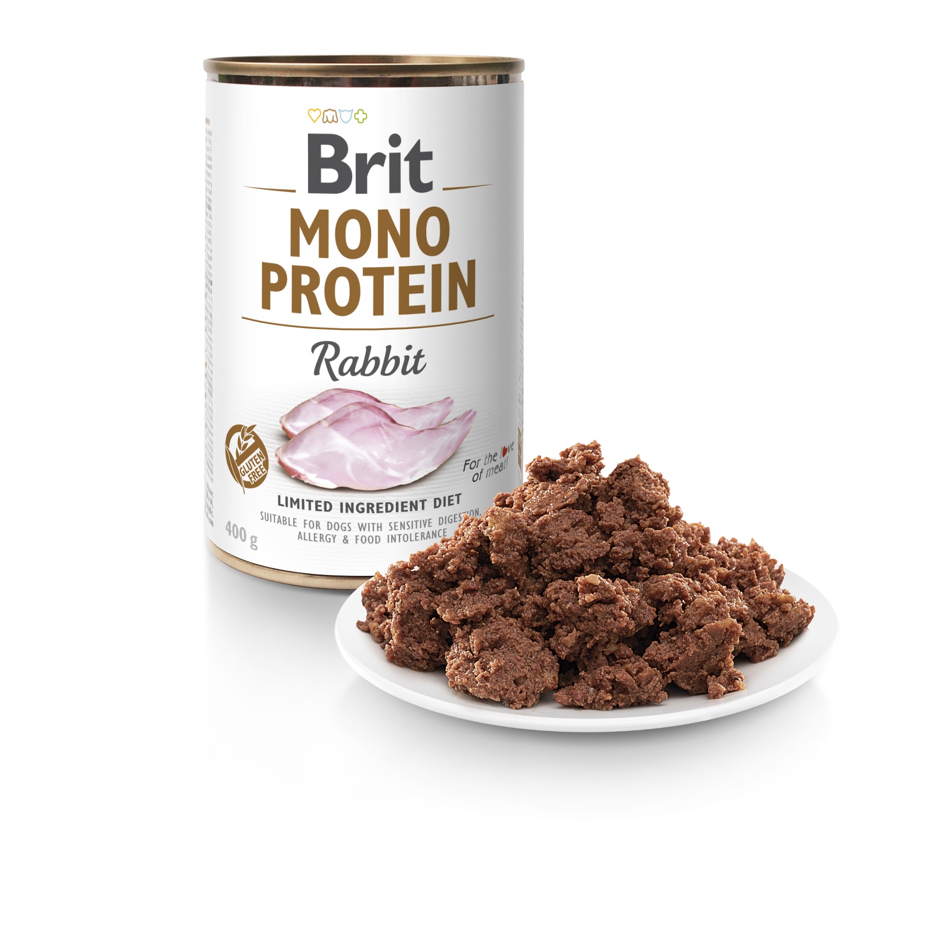 Brit Mono Protein, królik, 400 g Monobiałkowa karma mokra dla psów z alergiami i nietolerancjami pokarmowymi