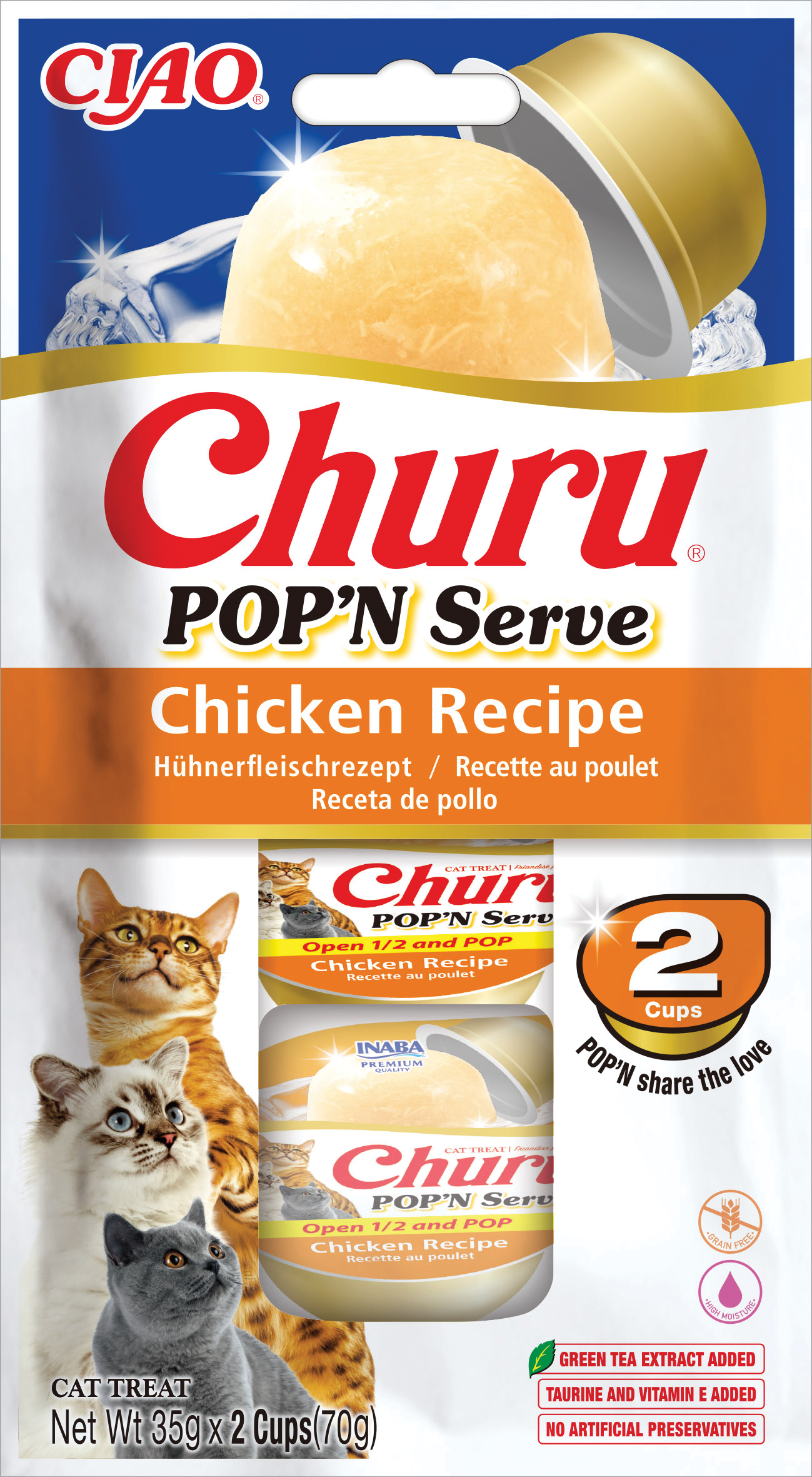 Inaba Churu Pop’n Serve Chicken Recipe 2x35g (70g)