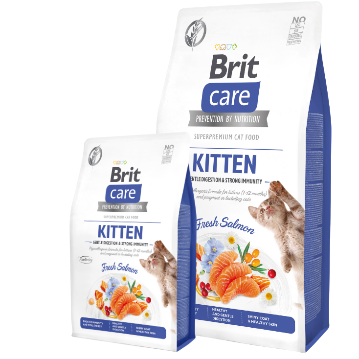 Promocja: 7kg + 2kg Brit Care Cat Kitten Gentle Digestion & Strong Immunity Fresh Salmon w atrakcyjnej cenie