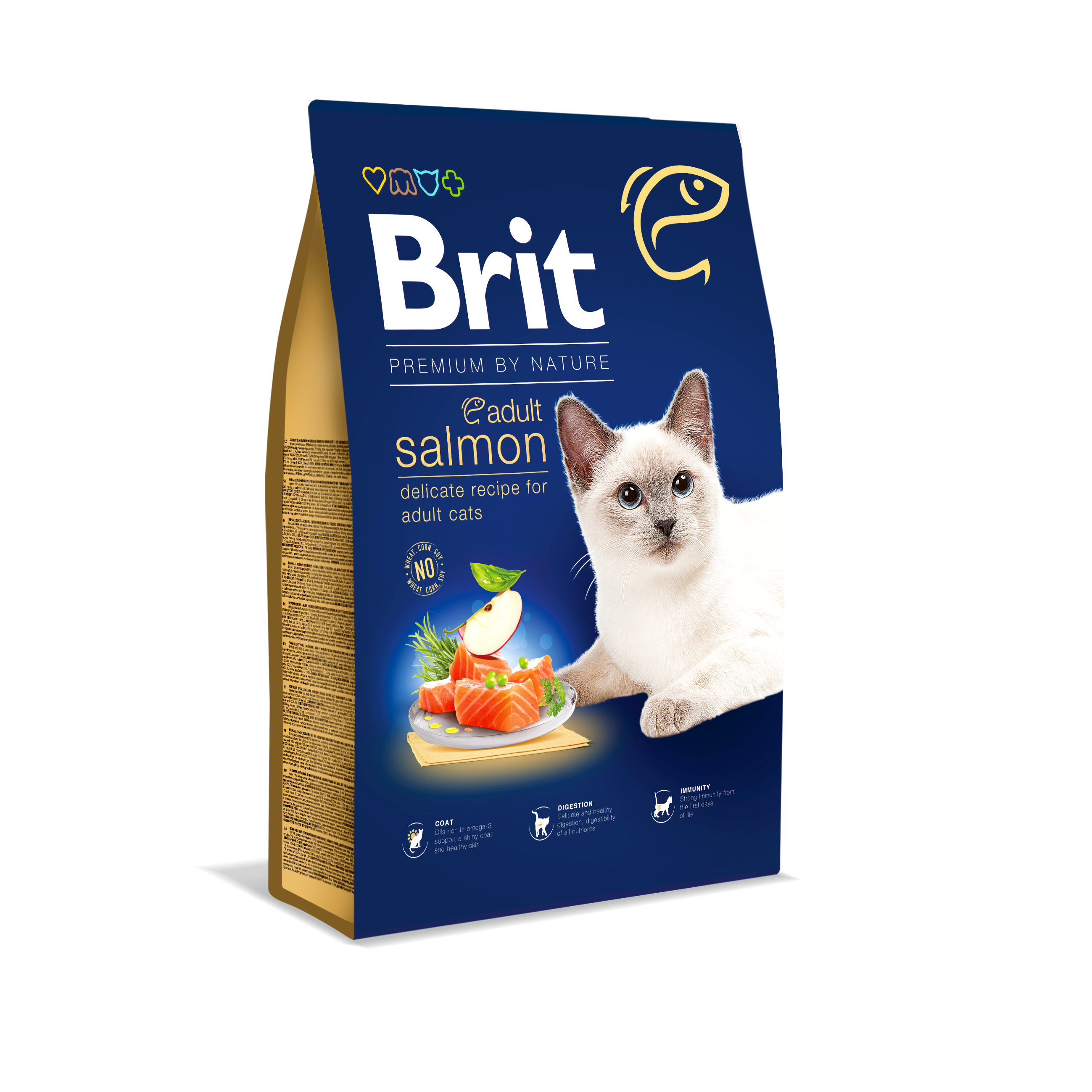 Brit Premium Cat Adult, łosoś, 8 kg Pełnoporcjowa karma dla dorosłych kotów