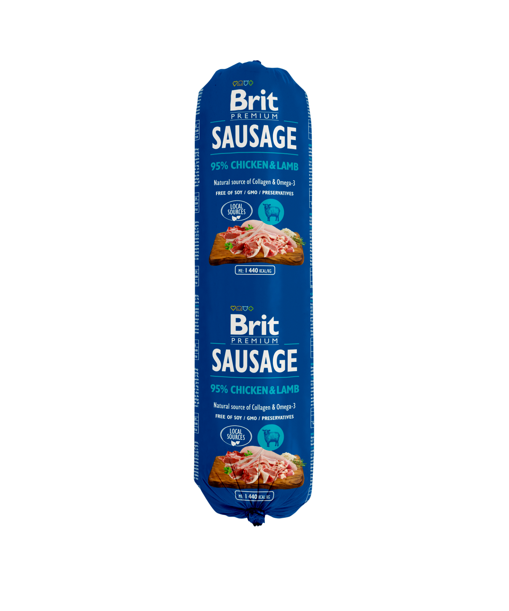Brit Sausage, kurczak i jagnięcina, 800 g Pełnoporcjowa karma mokra dla psów wszystkich ras