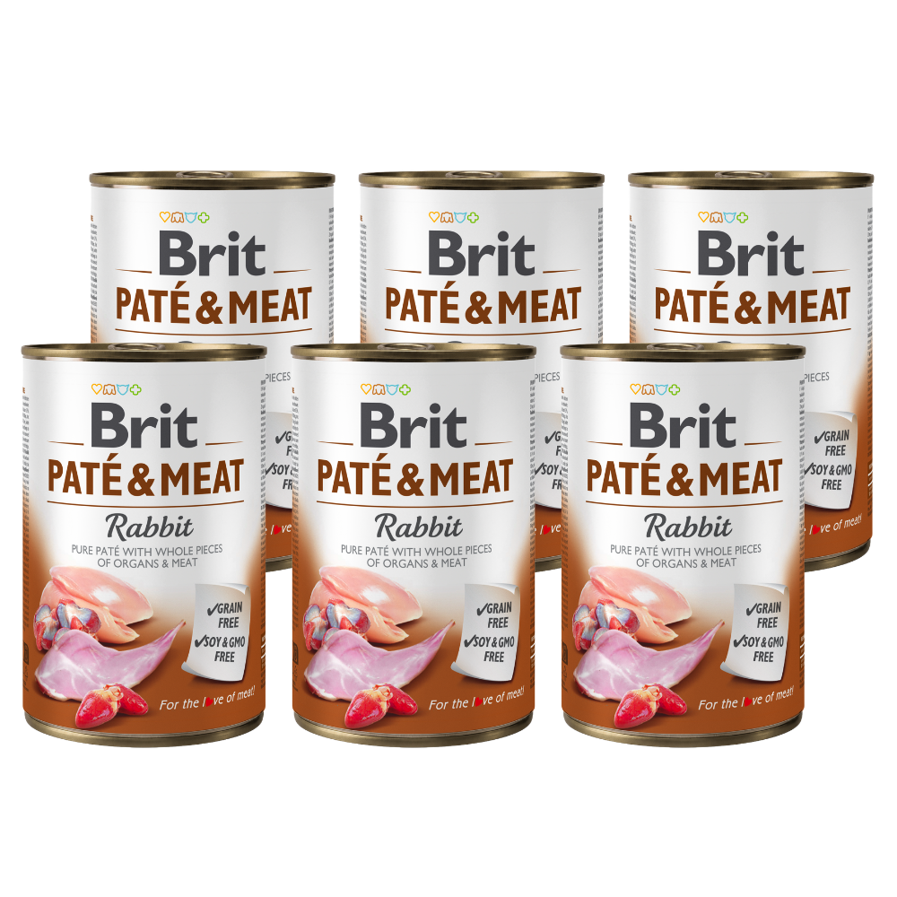 Promocja 5 szt + 1 szt Brit Pate & Meat Dog Adult Rabbit