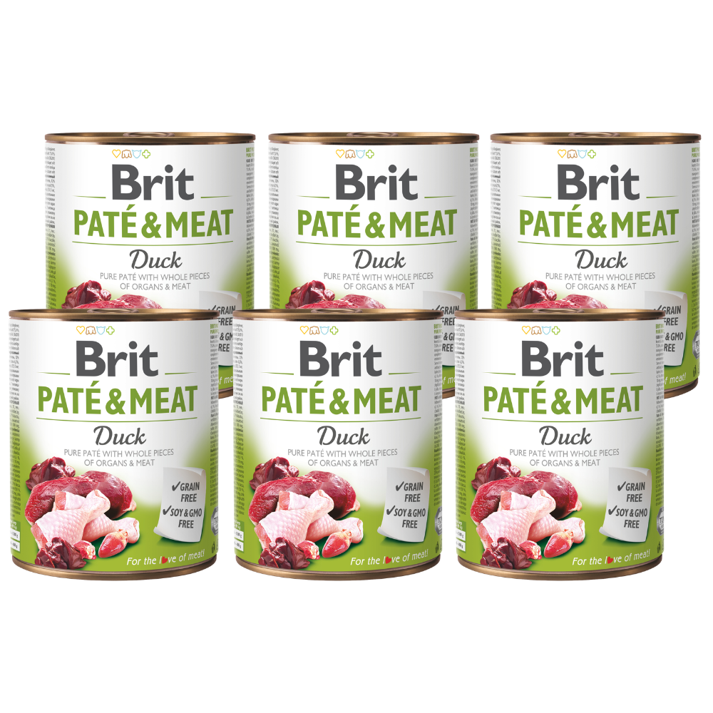 Promocja 5 szt + 1 szt Brit Pate & Meat Dog Adult Duck