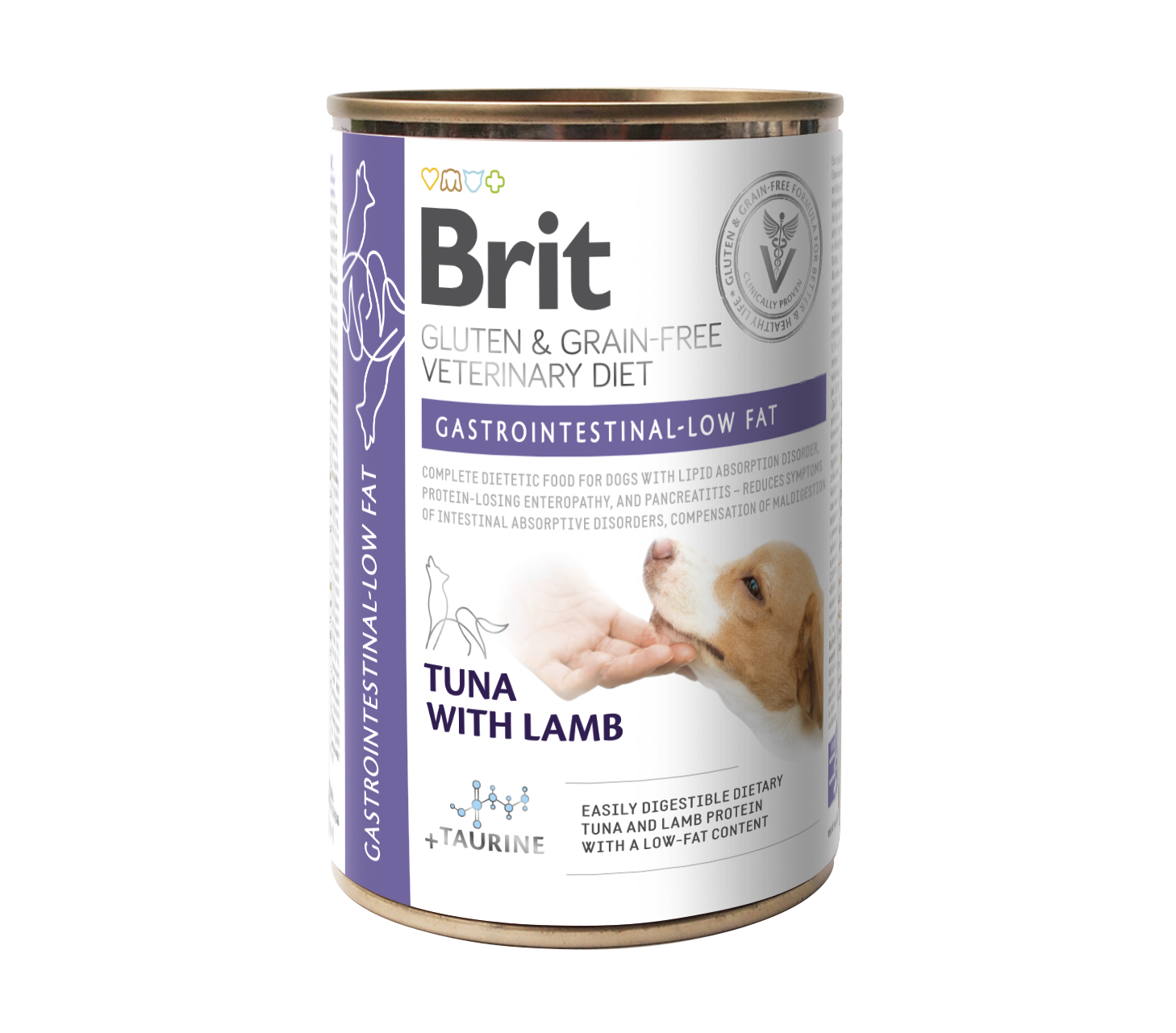 Brit Veterinary Diet Dog Gastrointestinal Low Fat, tuńczyk i jagnięcina, 400 g Dietetyczna karma o niskiej zawartości tłuszczu dla psów