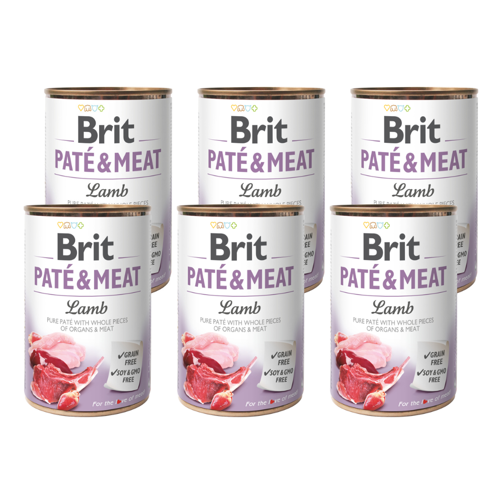 Promocja 5 szt + 1 szt Brit Pate & Meat Dog Adult Lamb