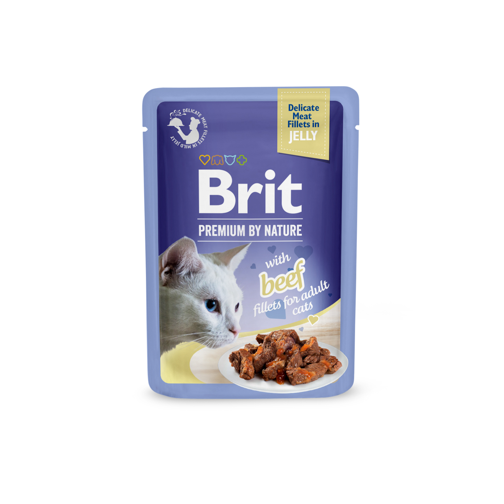 Brit Premium Cat Pouch Fillets in Jelly Adult, wołowina, 85g Mokra karma pełnoporcjowa dla dorosłych kotów