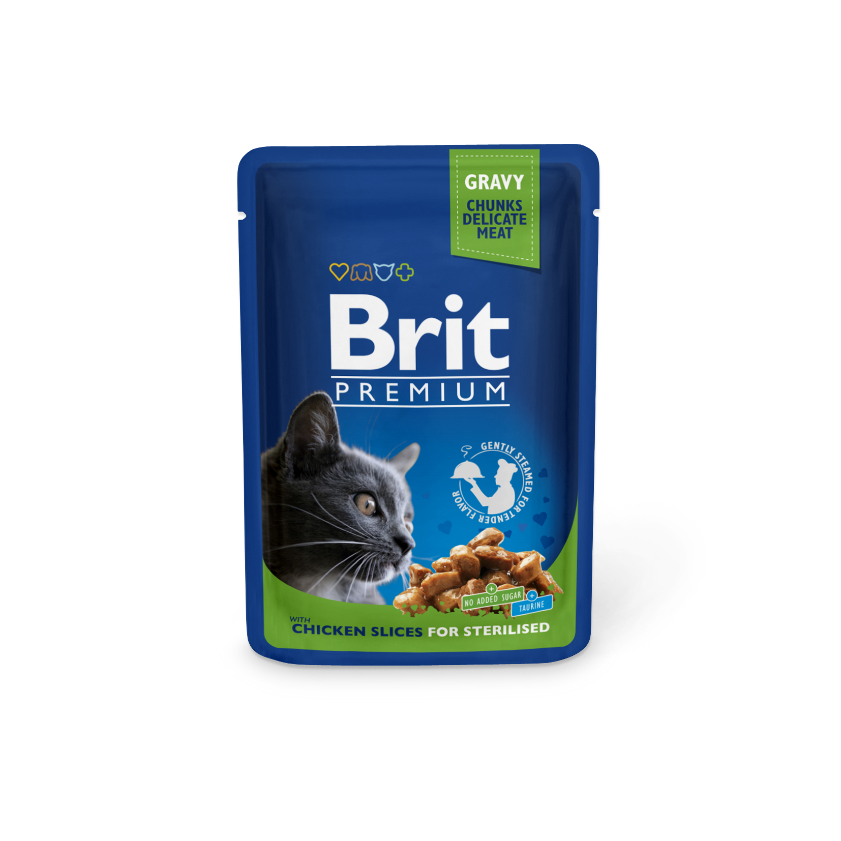 Brit Premium Pouches Chicken Slices for Sterilised Cats, kurczak, 100g Karma mokra dla dorosłych kotów sterylizowanych