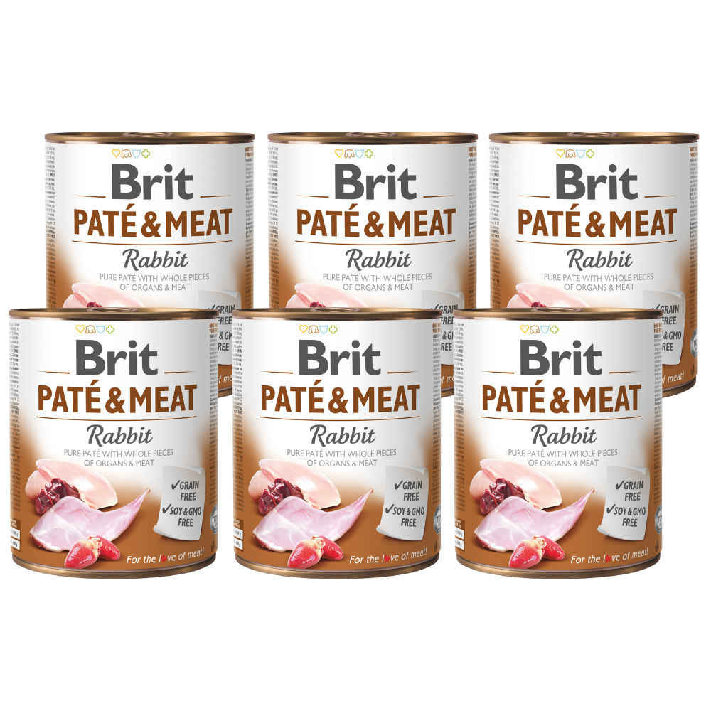 Promocja 5 szt + 1 szt Brit Pate & Meat Dog Adult Rabbit