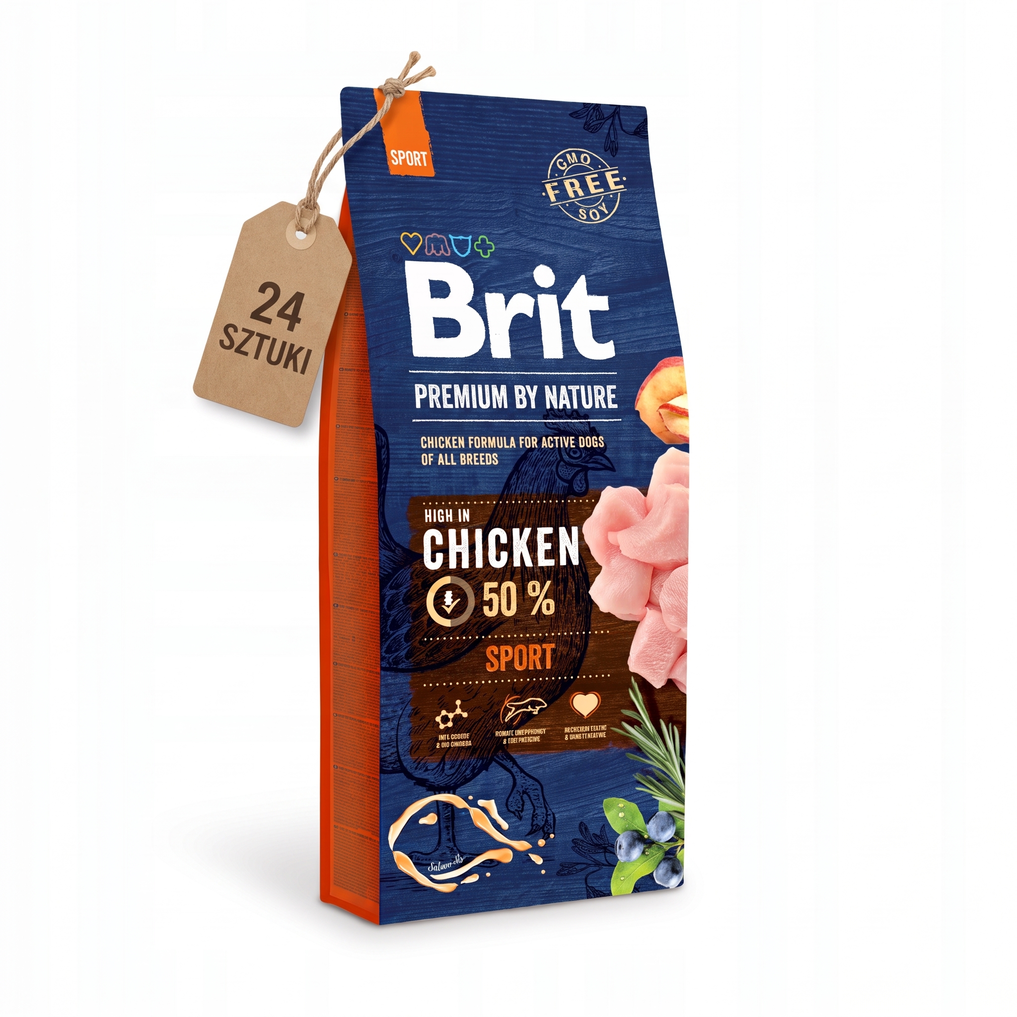 Promocja: 12+12 Brit Premium by Nature Dog Sport 15kg (24szt/paleta)
