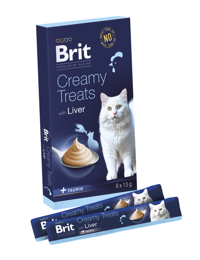 Brit Premium by Nature Cat Creamy Treats with Liver 6x15g kremowe przysmaki z wątróbką drobiową dla kotów