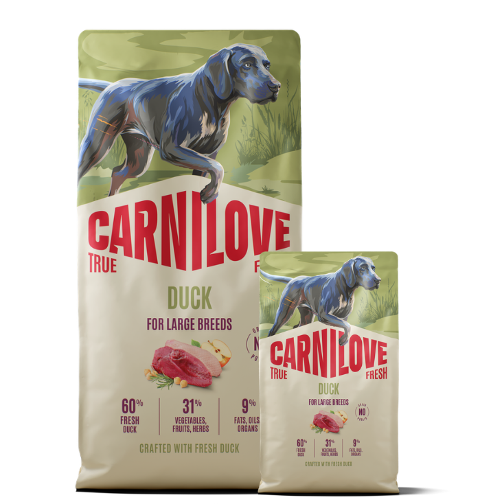 Promocja: 12kg + 4kg CARNILOVE TRUE FRESH Dog Dry Duck for Adult Large Breeds w atrakcyjnej cenie