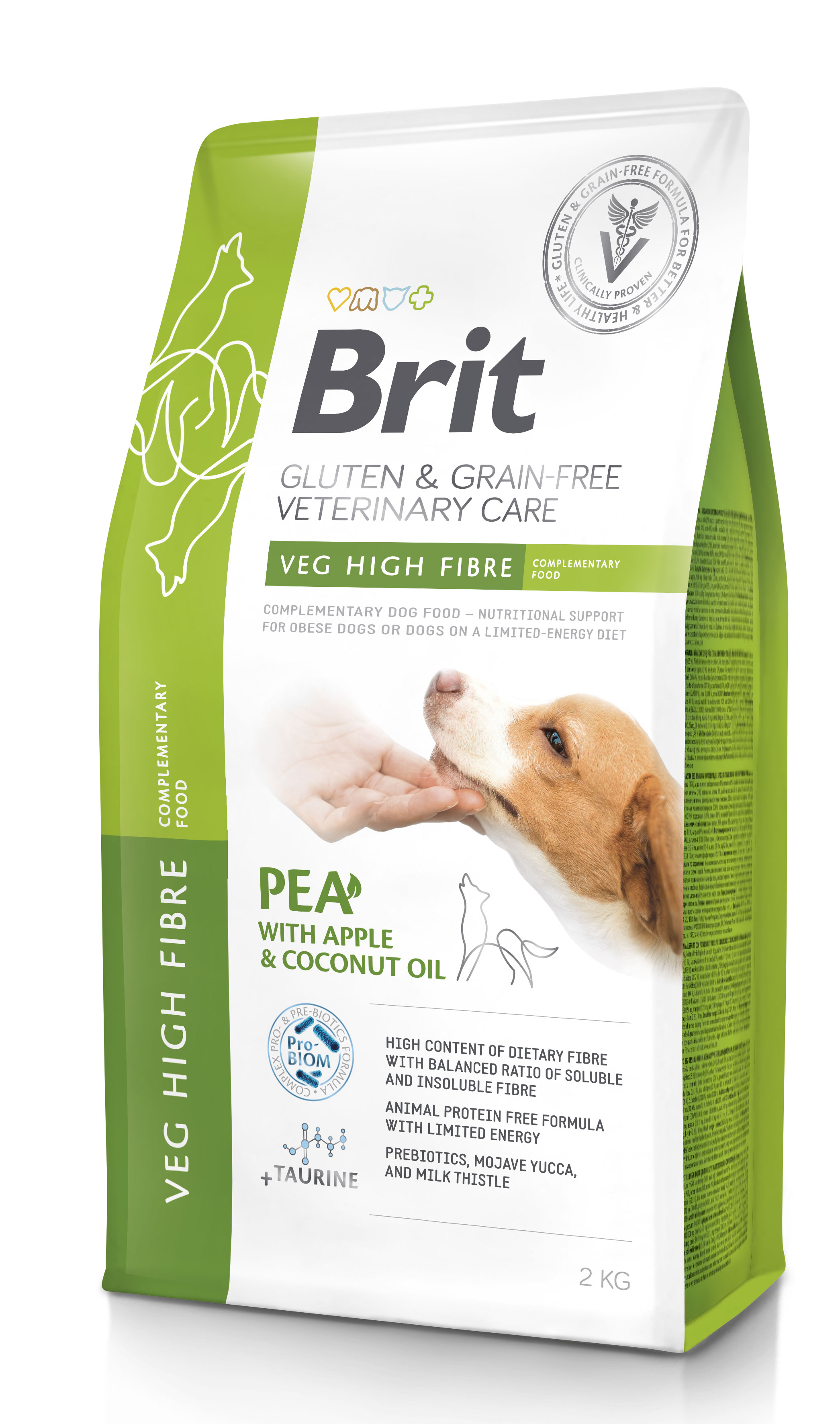 Brit Veterinary Care Dog Gluten & Grain Free Veg Fibre, groch i soczewica, 2 kg Bezglutenowa, bezzbożowa, wegetariańska uzupełniająca karma dla psów