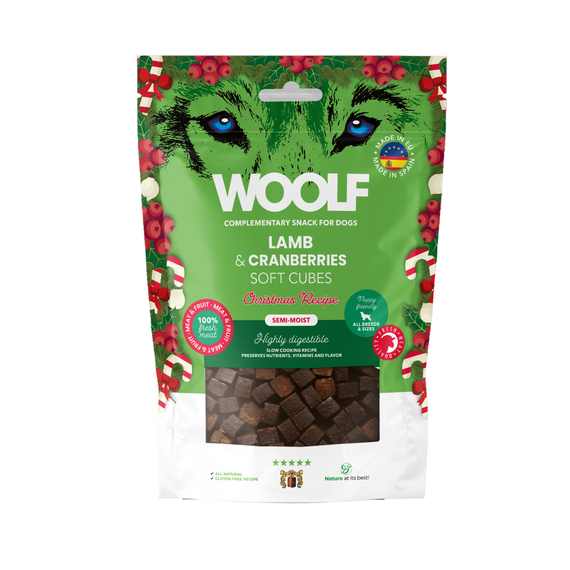 Woolf Soft Cubes Lamb & Cranberries 100g