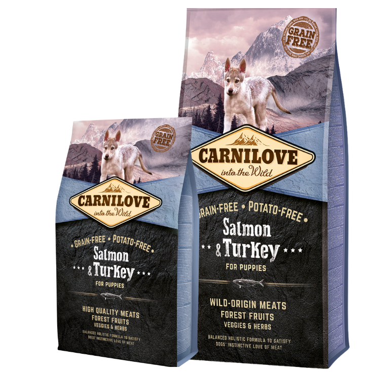 Promocja: 12kg + 4kg Carnilove Dog Puppy Salmon & Turkey w atrakcyjnej cenie