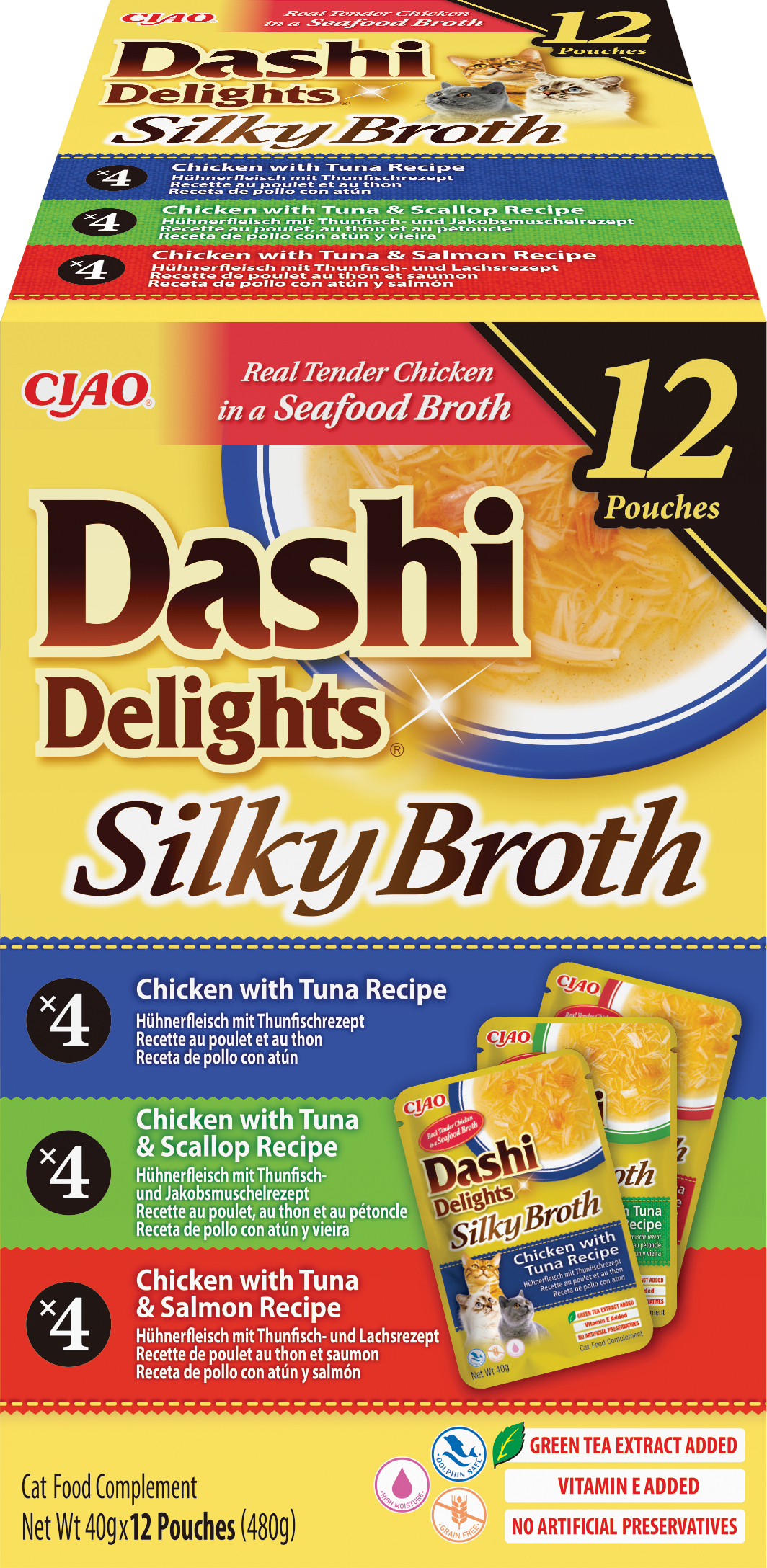 Inaba Cat Dashi Delights Silky Broth 12p Tunavar 12x40g