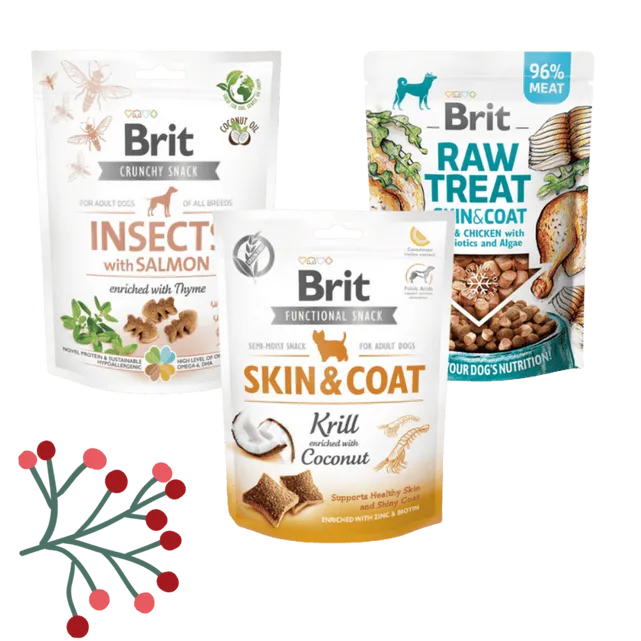 Gwiazdkowy Zestaw Brit Skin Snacks MIX (3 opakowania) Karma uzupełniająca dla dorosłych psów w ekonomicznym pakiecie