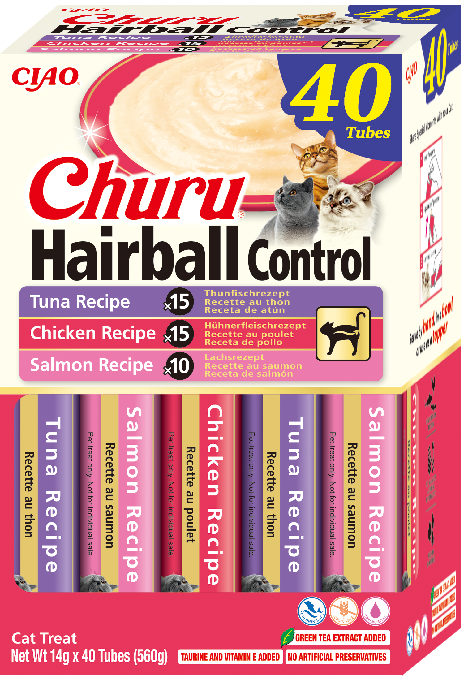 Inaba Cat Churu P40 HAIRBALL CONTROL 40x14g (560g)