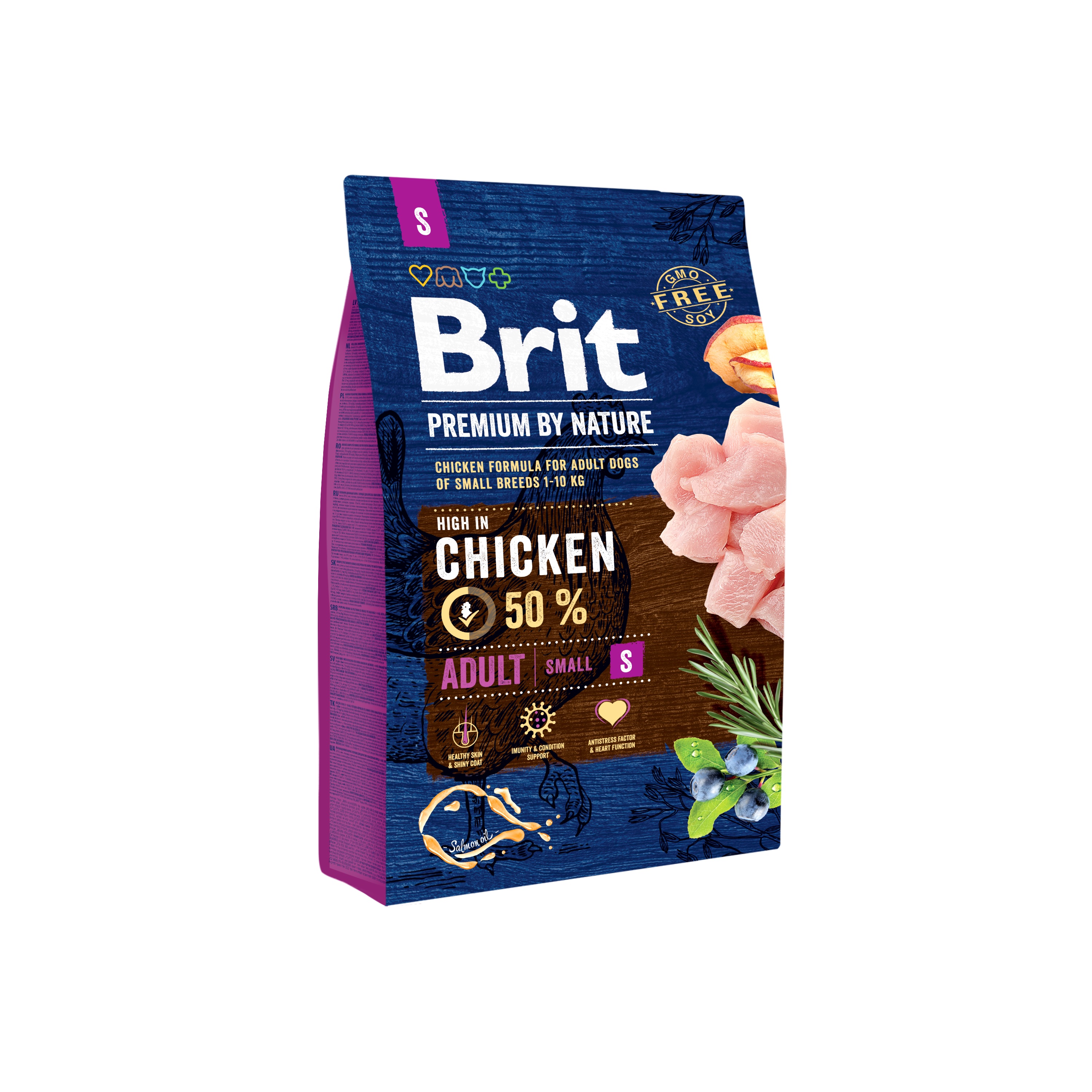 Brit Premium by Nature Adult Small Breed, kurczak, 3 kg Pełnoporcjowa karma sucha dla dorosłych psów małych ras