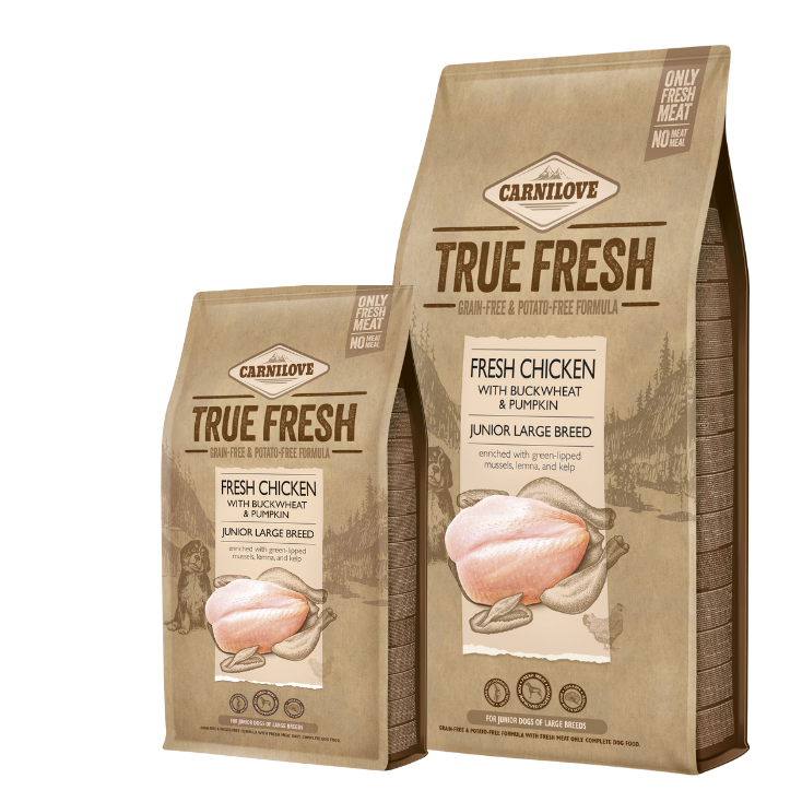 Promocja: 11,4kg + 4kg Carnilove True Fresh Dog Junior Large Breed Fresh Chicken with Buckwheat & Pumpkin w atrakcyjnej cenie