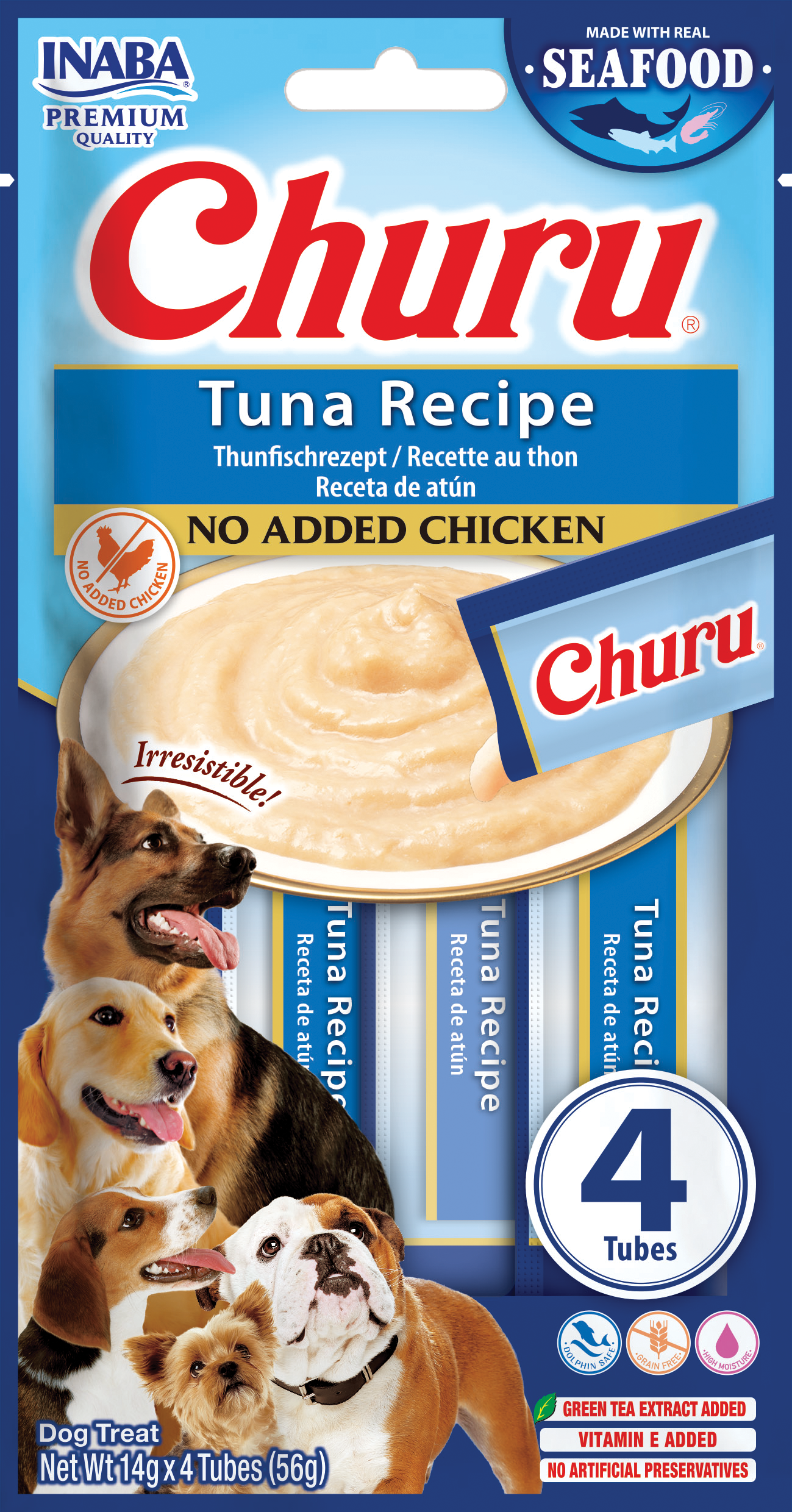 Inaba Dog Churu (FISH BASED) Tuna Recipe 4x14g (56g)