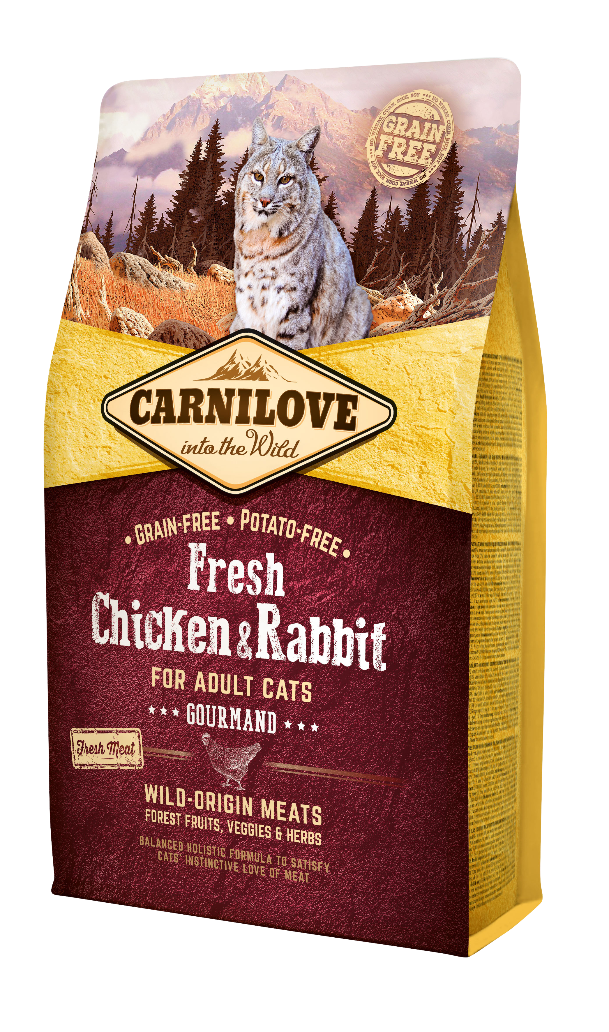 Carnilove Cat Fresh Gourmand, kurczak i królik, 2kg Pełnoporcjowa karma sucha dla kotów wybrednych