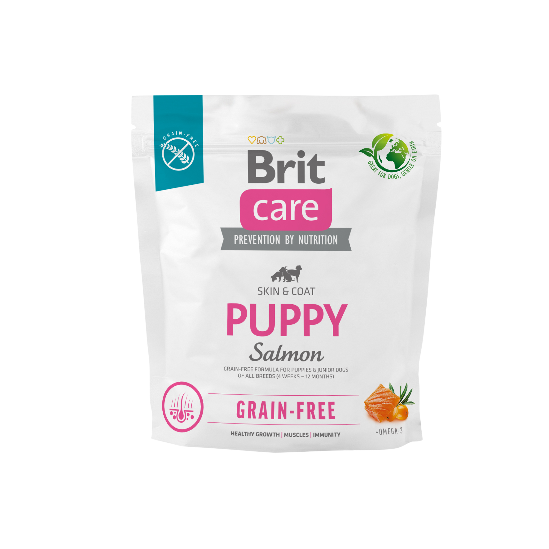 Brit Care Dog Grain-free Puppy, łosoś i ziemniaki, 1kg Bezzbożowa karma dla szczeniąt i młodych psów wszystkich ras
