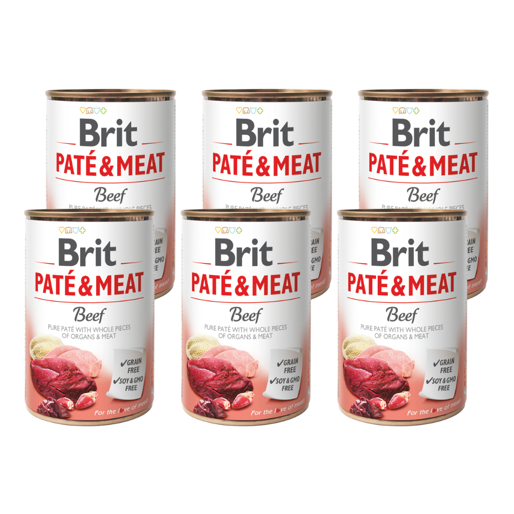 Promocja 5 szt + 1 szt Brit Pate & Meat Dog Adult Beef