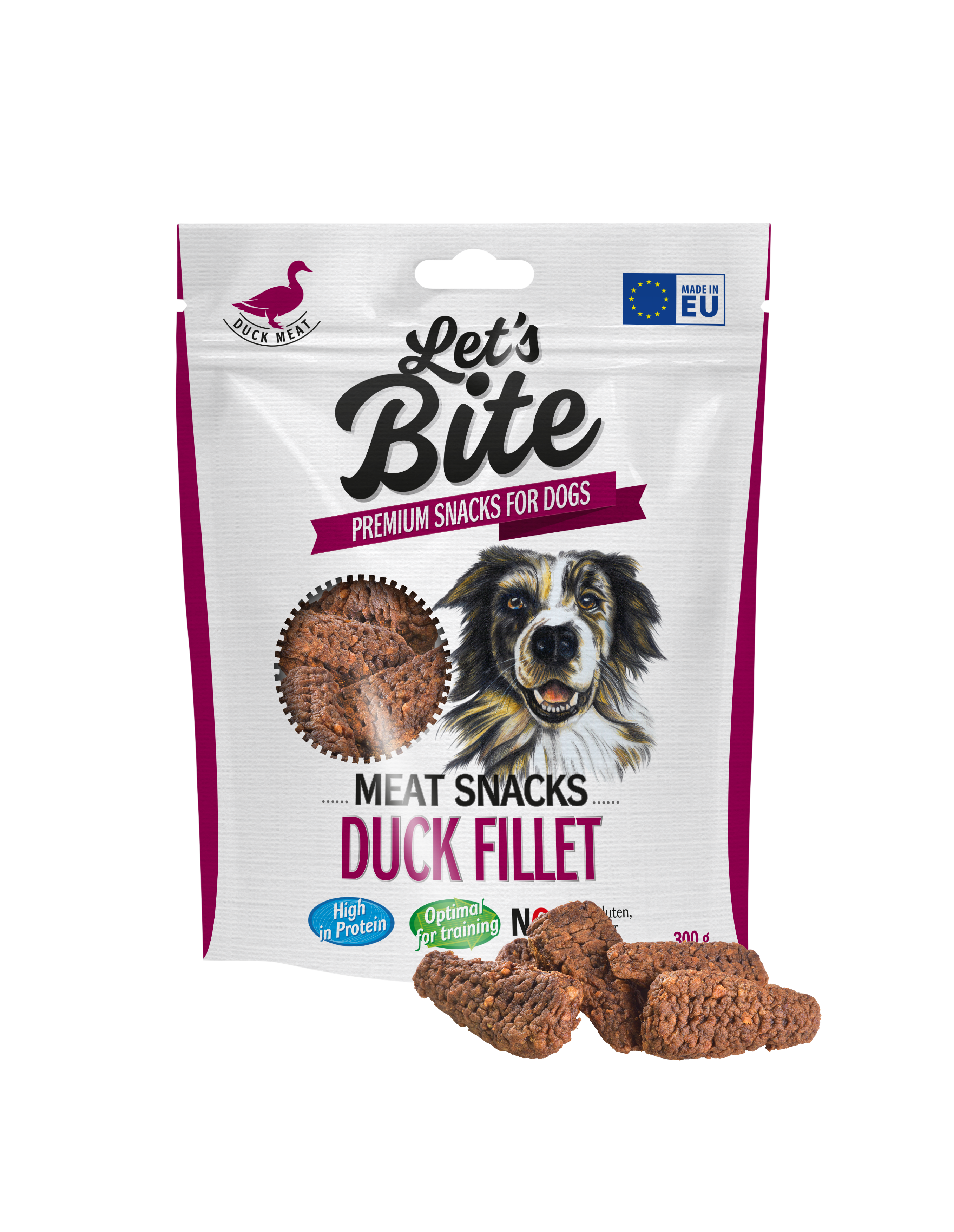 Let's Bite Meat Snacks Duck Fillet 300g TERMIN 05/08/26Outlet – krótka data, pełna wartość! Nie marnuj, oszczędzaj i chroń planetę. Przysmaki dla psów