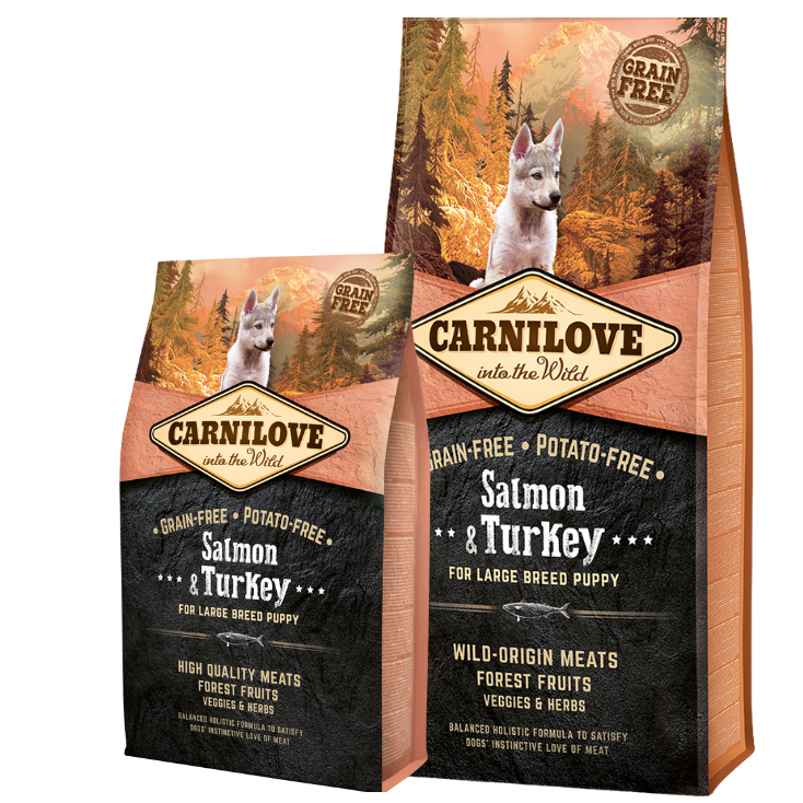 Promocja: 12kg +4kg Carnilove Dog Puppy Large Breed Salmon & Turkey w atrakcyjnej cenie