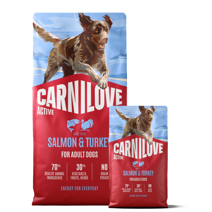 Promocja: 12kg + 4kg CARNILOVE ACTIVE Dog Salmon & Turkey Adult w atrakcyjnej cenie