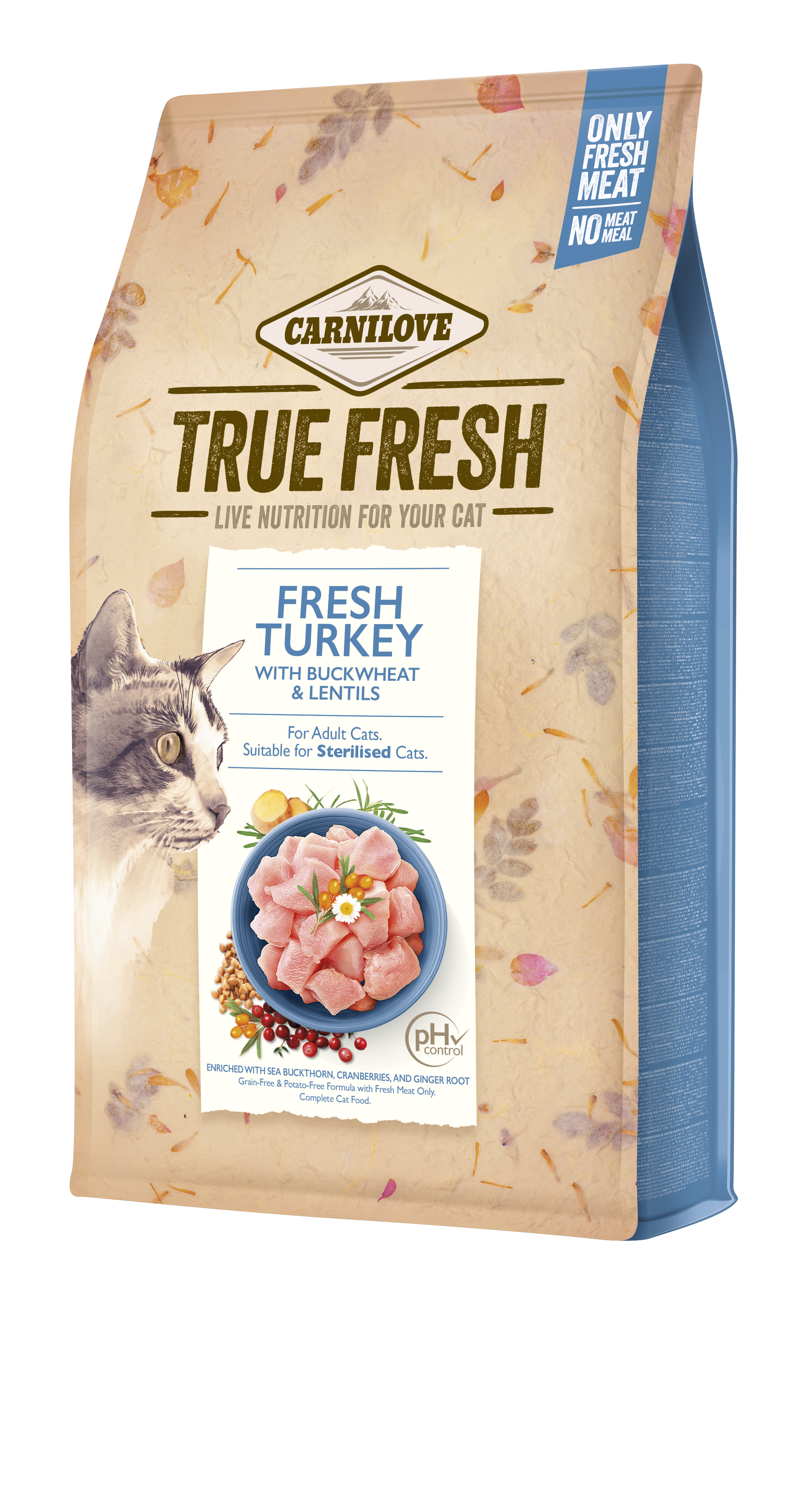 Carnilove True Fresh Cat, indyk, 340g Pełnoporcjowa karma dla dorosłych kotów