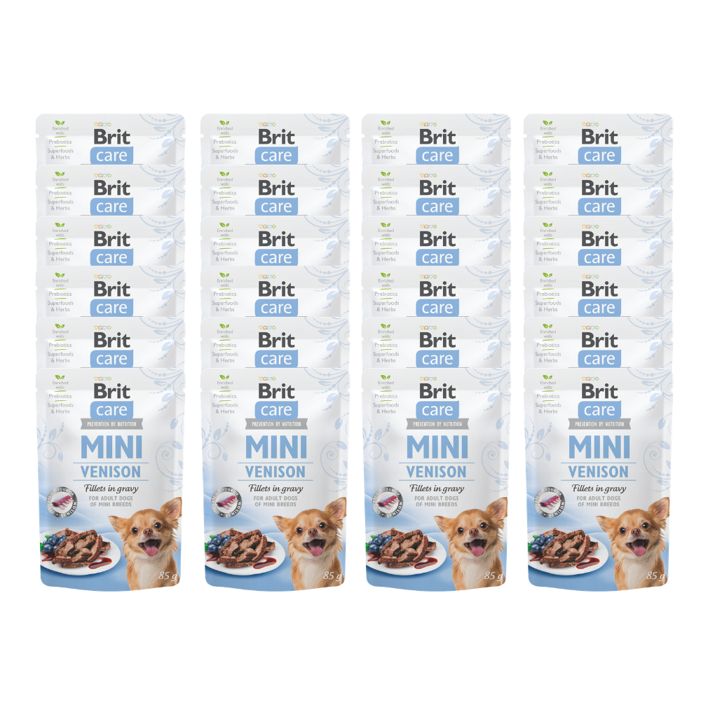 Promocja 20 szt + 4 szt Brit Care Mini Pouch Dog Adult Venison 85g