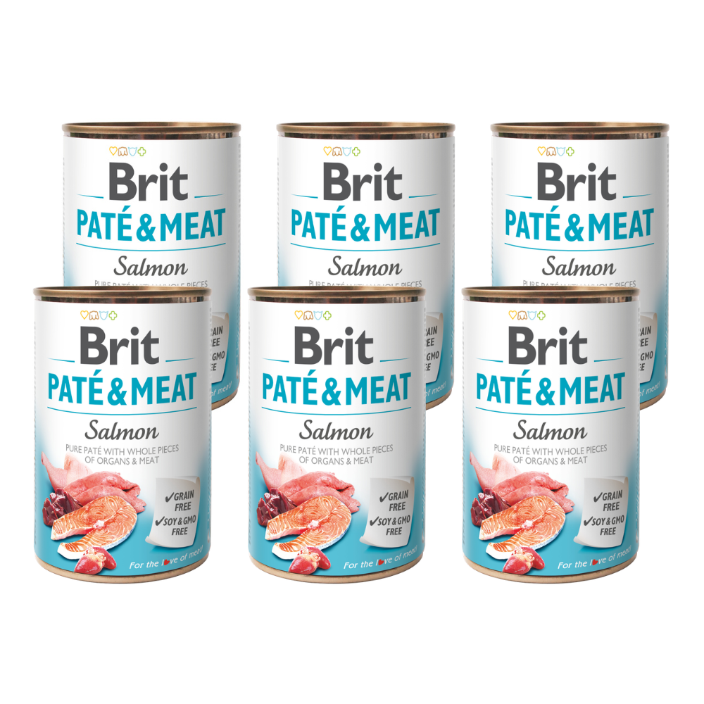 Promocja 5 szt + 1 szt Brit Pate & Meat – Salmon