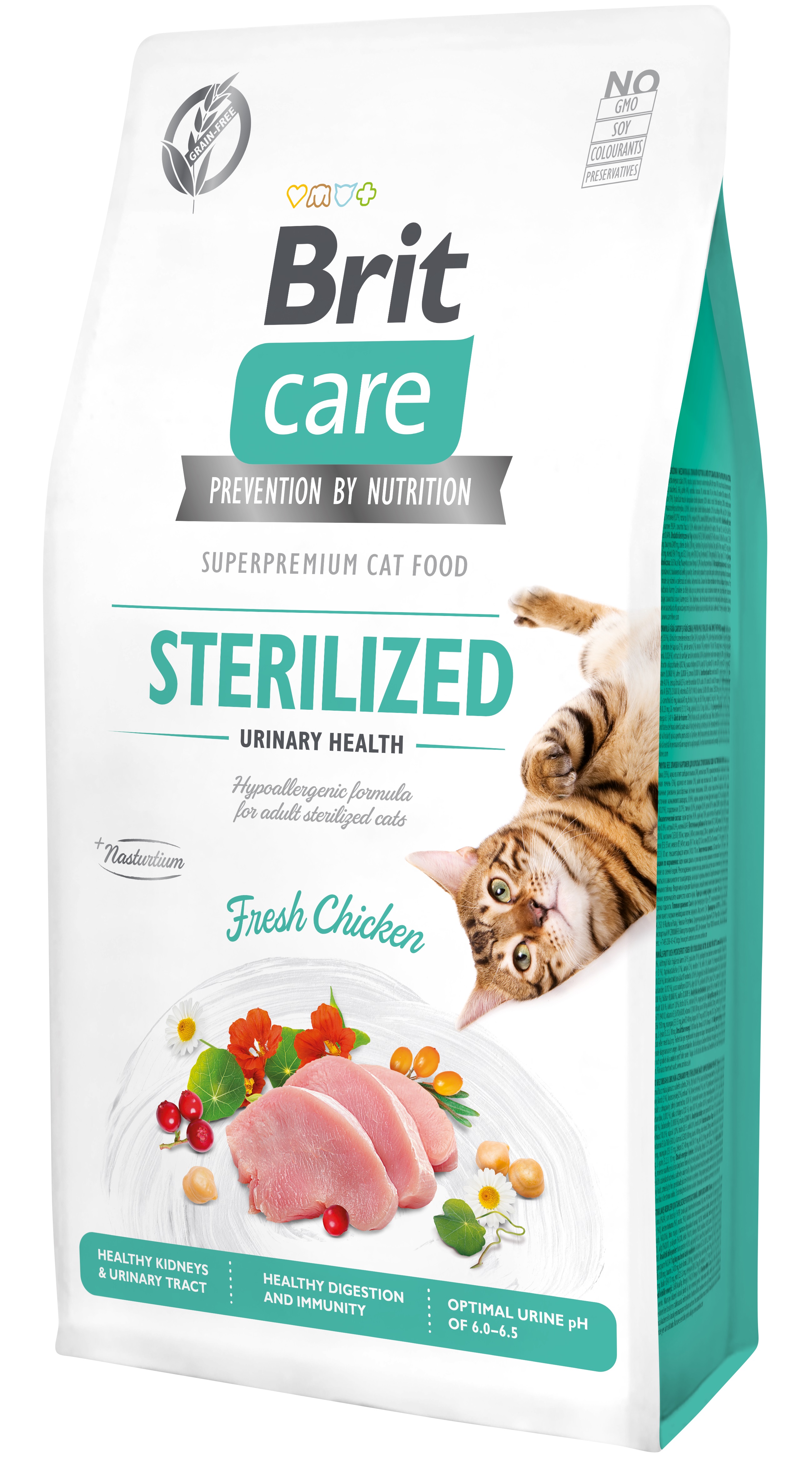 Brit Care Cat Grain-Free Sterlized Urinary Health, kurczak, 7 kg Pełnoporcjowa karma sucha dla dorosłych kotów sterylizowanych