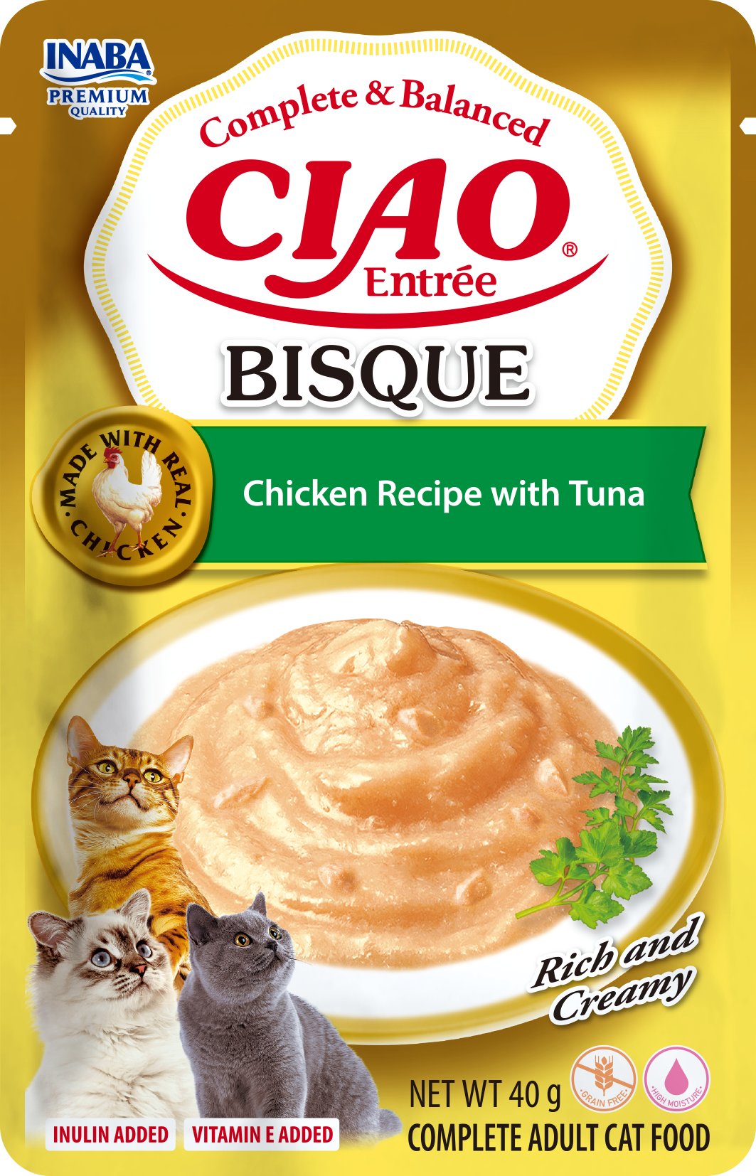 Inaba Cat CIAO Entrée Bisque Chicken Recipe with Tuna 40g