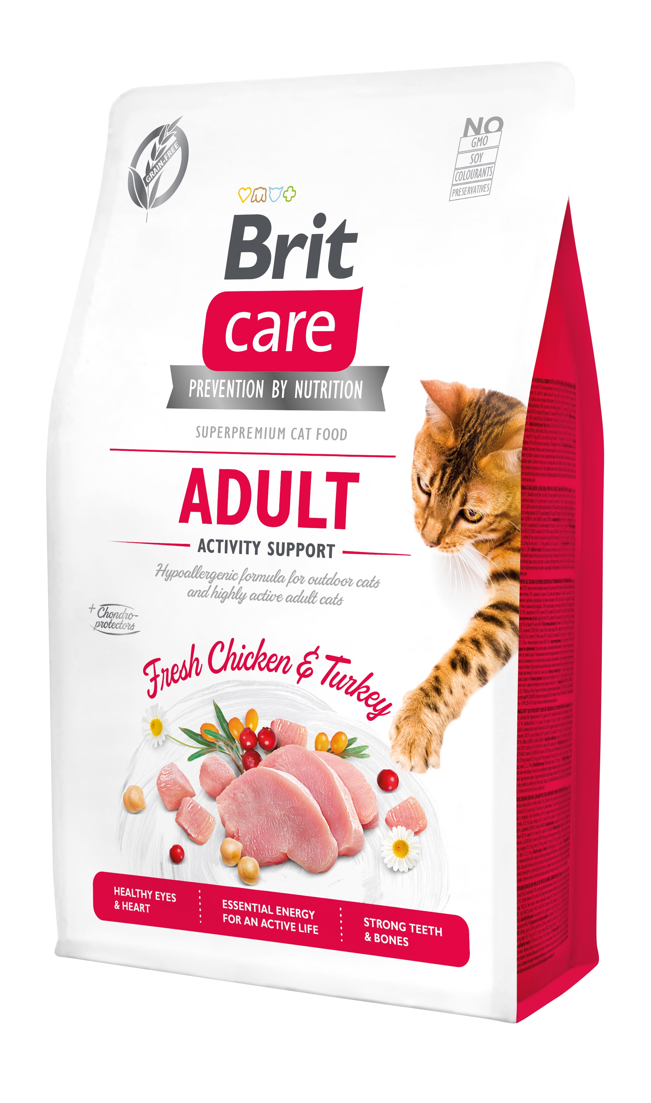 Brit Care Cat Grain-Free Adult, indyk i kurczak, 2 kg Pełnoporcjowa karma sucha dla dorosłych kotów wszystkich ras