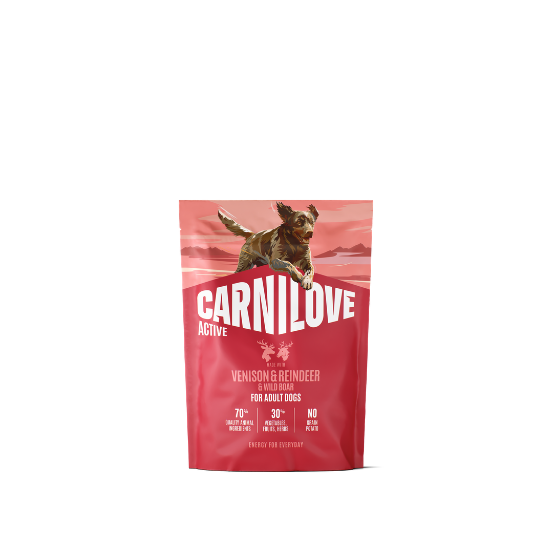 CARNILOVE ACTIVE Dog Dry Made with Venison & Reindeer & Wild Boar for Active Adult All Breeds 1,5kg