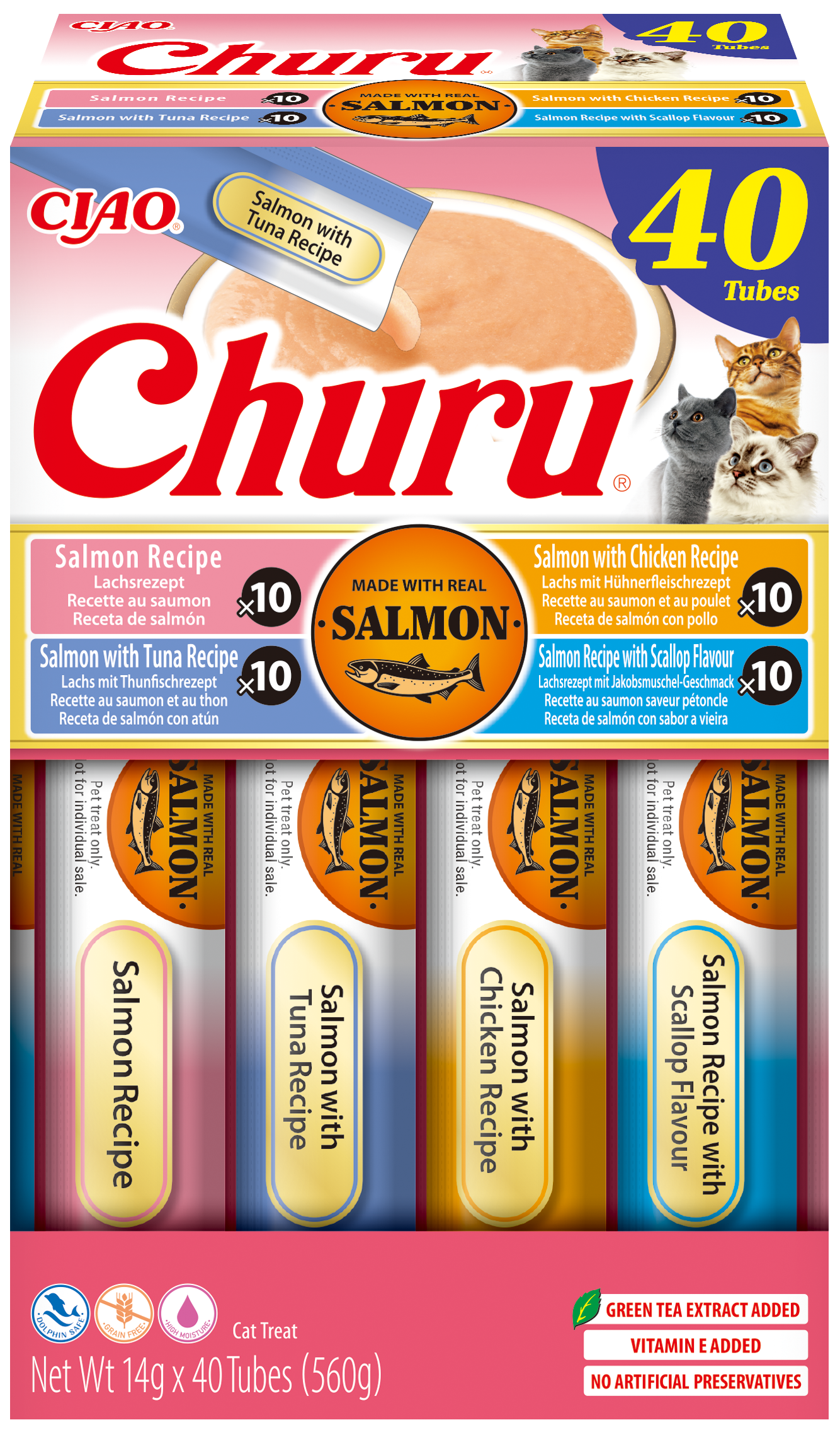 Inaba Cat Churu 40P Churu Salmon 40 x 14g (560g)