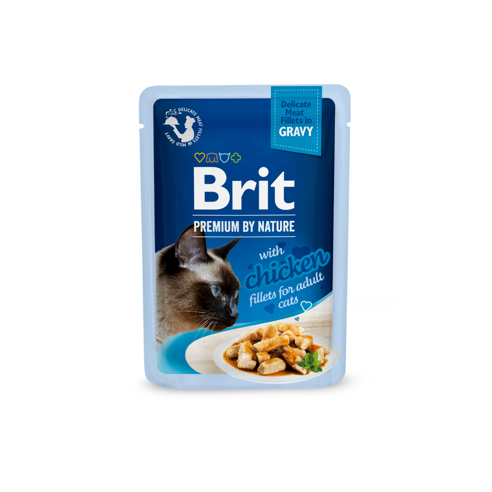 Brit Premium Cat Pouch Fillets in Gravy Adult, kurczak, 85g Karma mokra dla dorosłych kotów