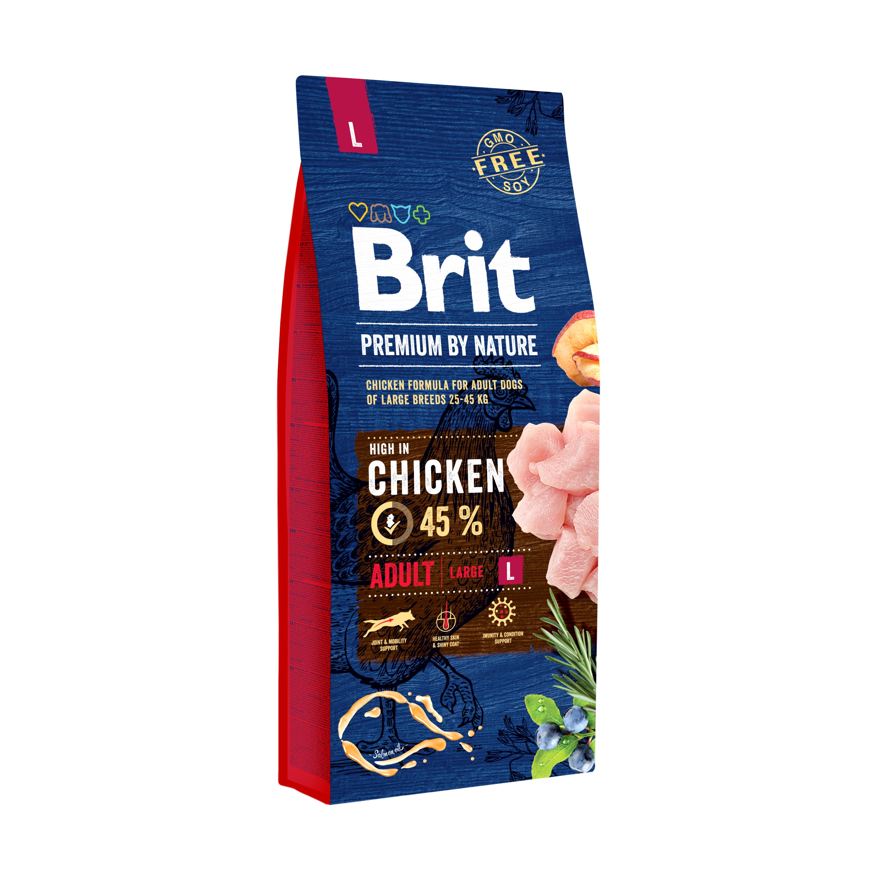 Brit Premium by Nature Adult Large Breed, kurczak, 15 kg Pełnoporcjowa karma sucha dla dorosłych psów dużych ras