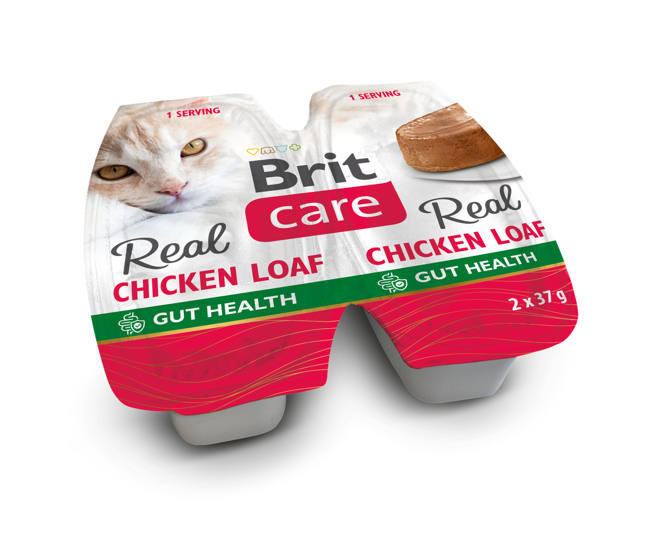 Brit Care Cat Duo Cup Real Chicken Loaf 2x37g Wilgotna karma uzupełniająca dla kotów.