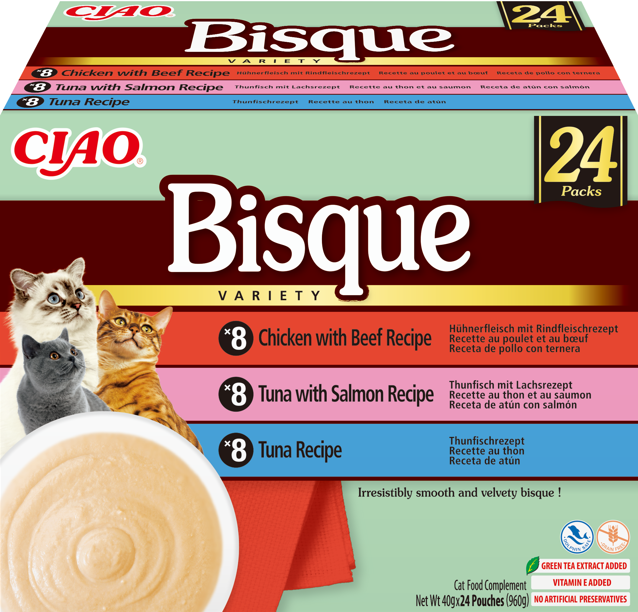 Inaba Ciao Bisque 24P Tuna, Beef, Chicken 24x40g (960g)
